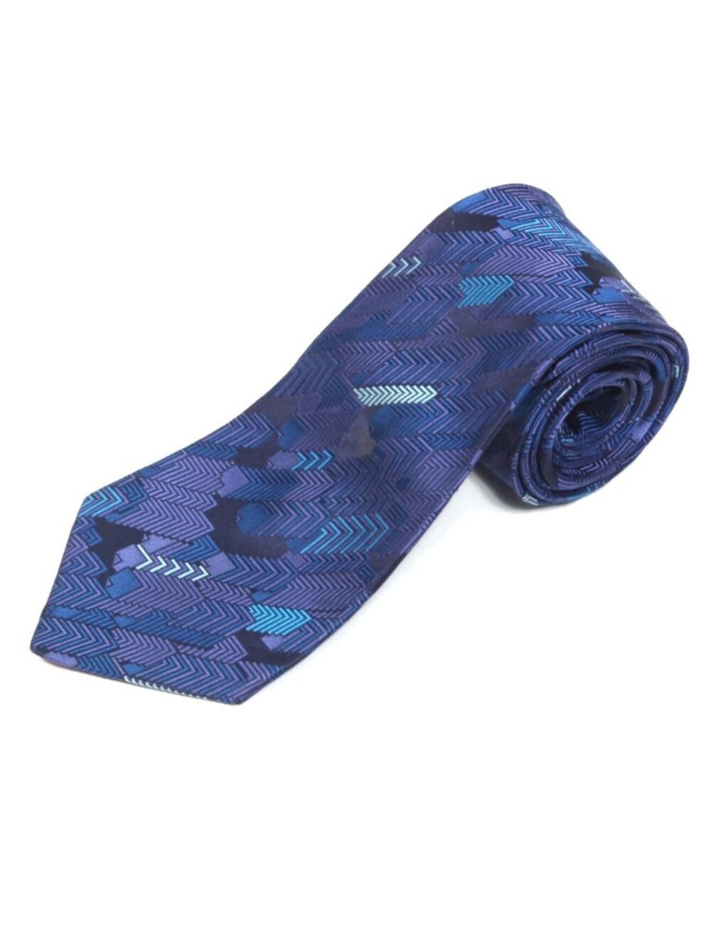 PAUL SMITH Blue Purple Diagonal Striped Arrows Dashing Men's Silk Neck Tie